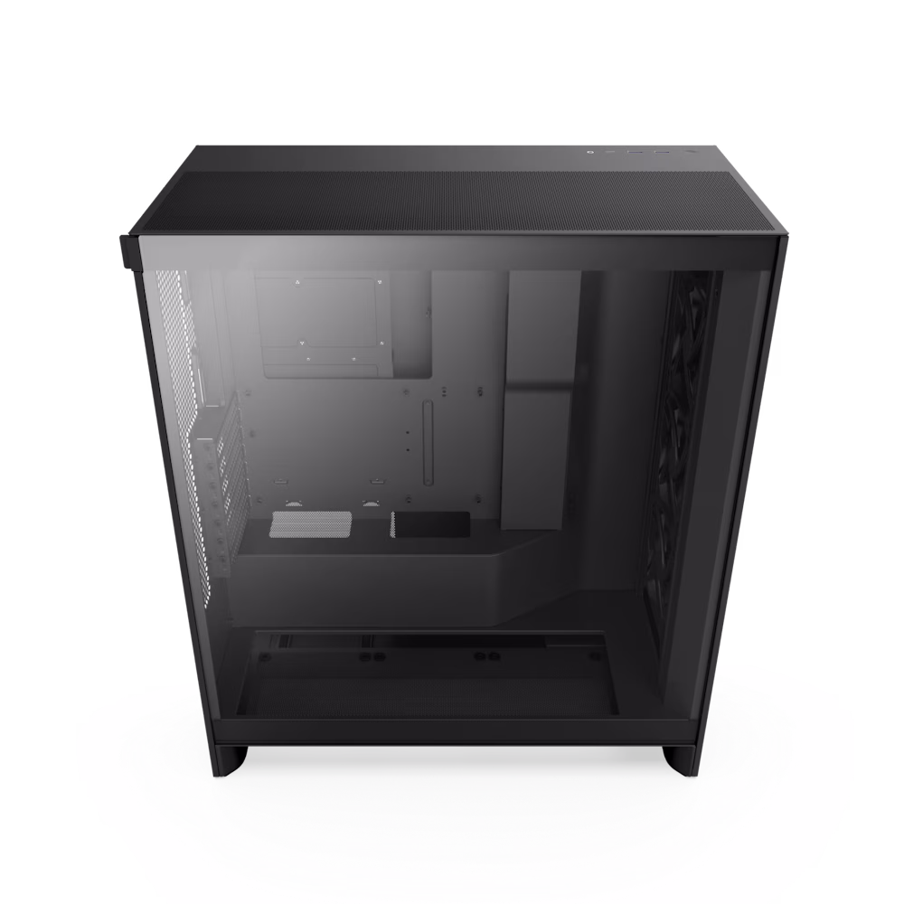 NZXT H7 Flow Mid-Tower ATX Airflow Computer Case, 3x F120Q included, 420mm Radiator Support, SGCC Steel, Ultra-Clear Tempered Glass Material, Up to 10x Fan Capacity, Black | CM-H72FB-01 image