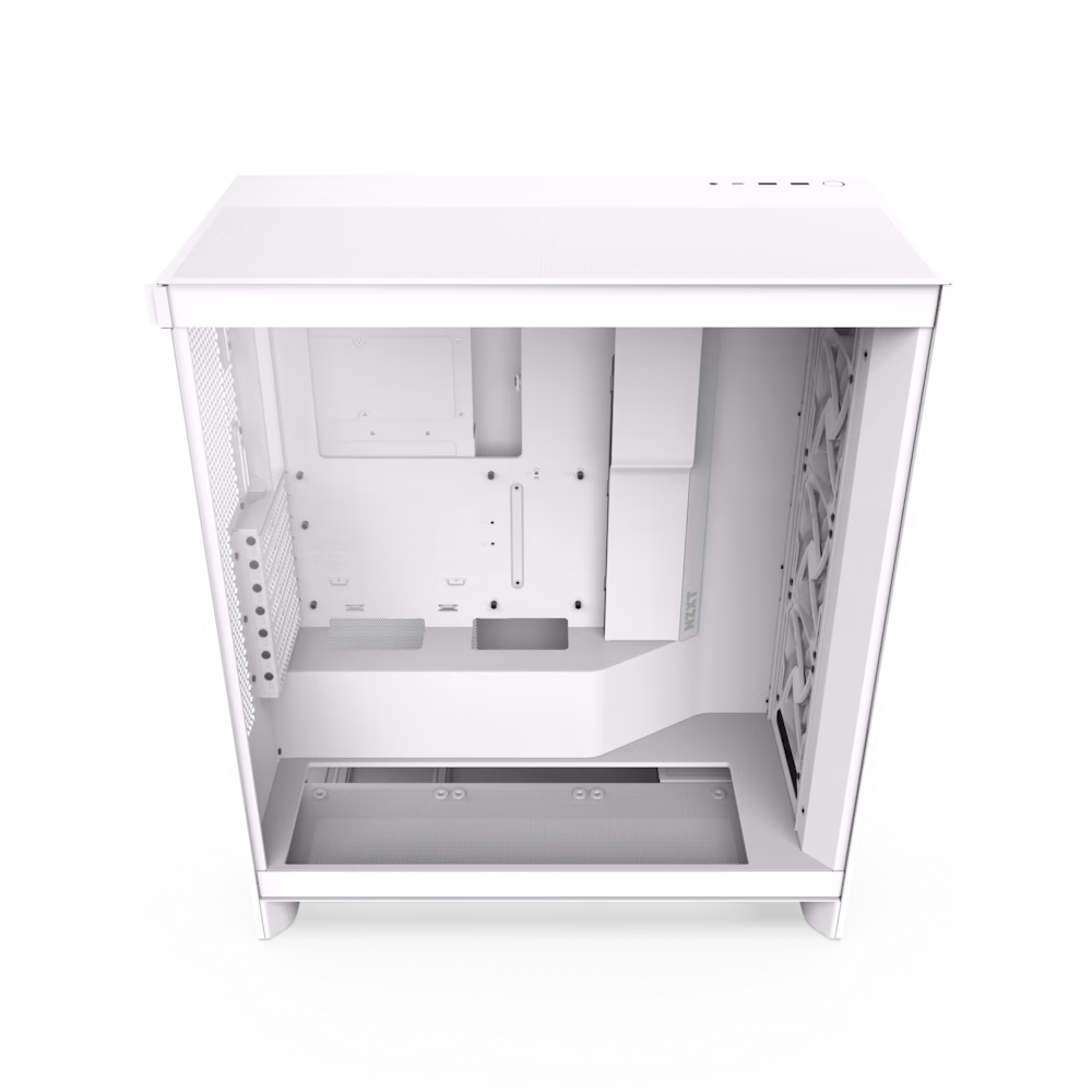 NZXT H7 Flow Mid-Tower ATX Airflow Computer Case, 3x F120Q included, 420mm Radiator Support, SGCC Steel, Ultra-Clear Tempered Glass Material, Up to 10x Fan Capacity, White | CM-H72FW-01 thumbnail 3