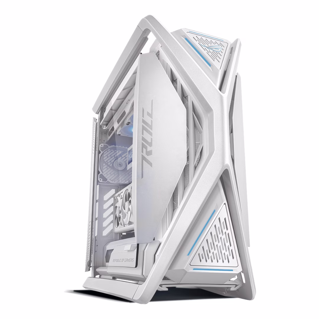 ASUS Powered Hyperion White Gaming PC, AMD Ryzen 9 9950X 16 Cores 32 Threads, NVIDIA RTX 4090 24GB, 32GB DDR5 RAM, 2TB SDD Gen 4, 1000W 80 PLUS Gold PSU, 360mm Liquid CPU Cooler, Wi-Fi + BT RYUJIN image