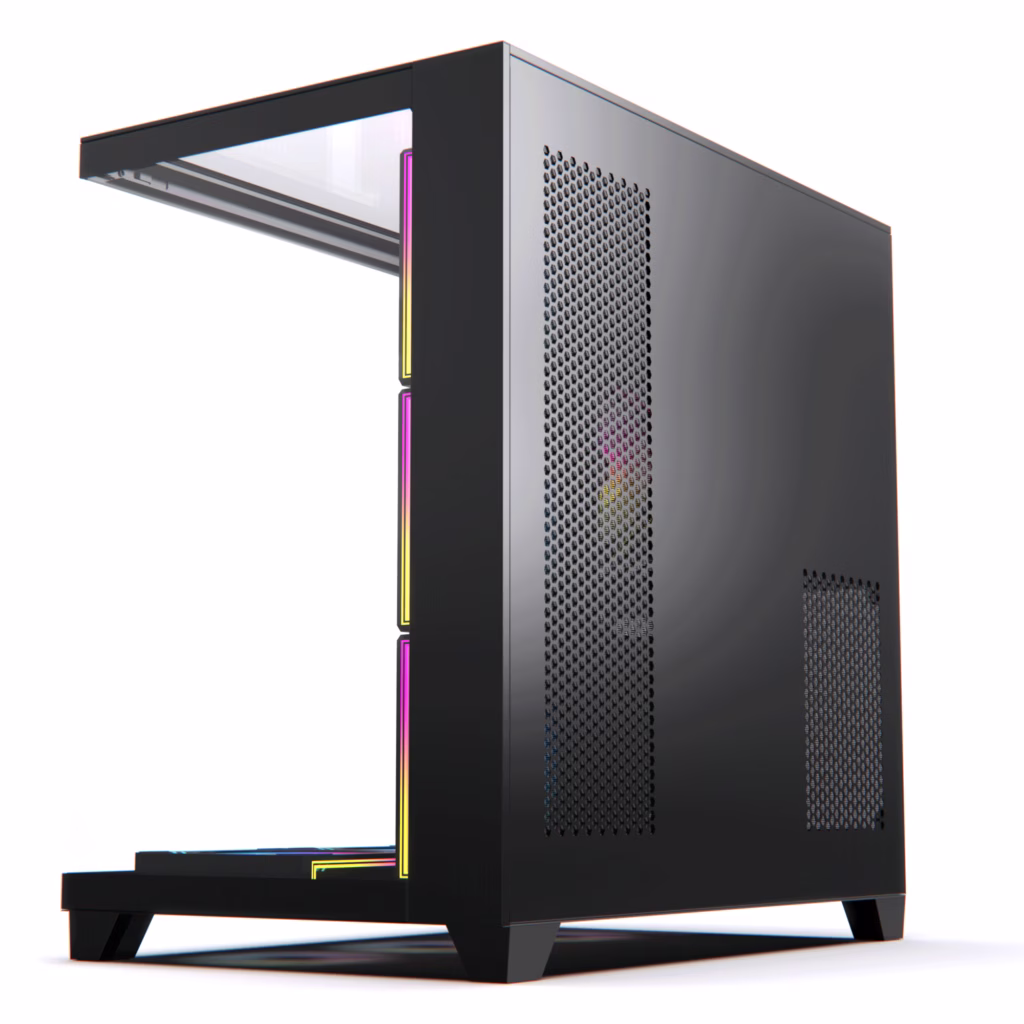 AceGeek Horizon Type-C Dual Chamber Panoramic Tempered Glass ATX Gaming Case with High Speed Connectivity Black | AG-HORIZON-BK thumbnail 7