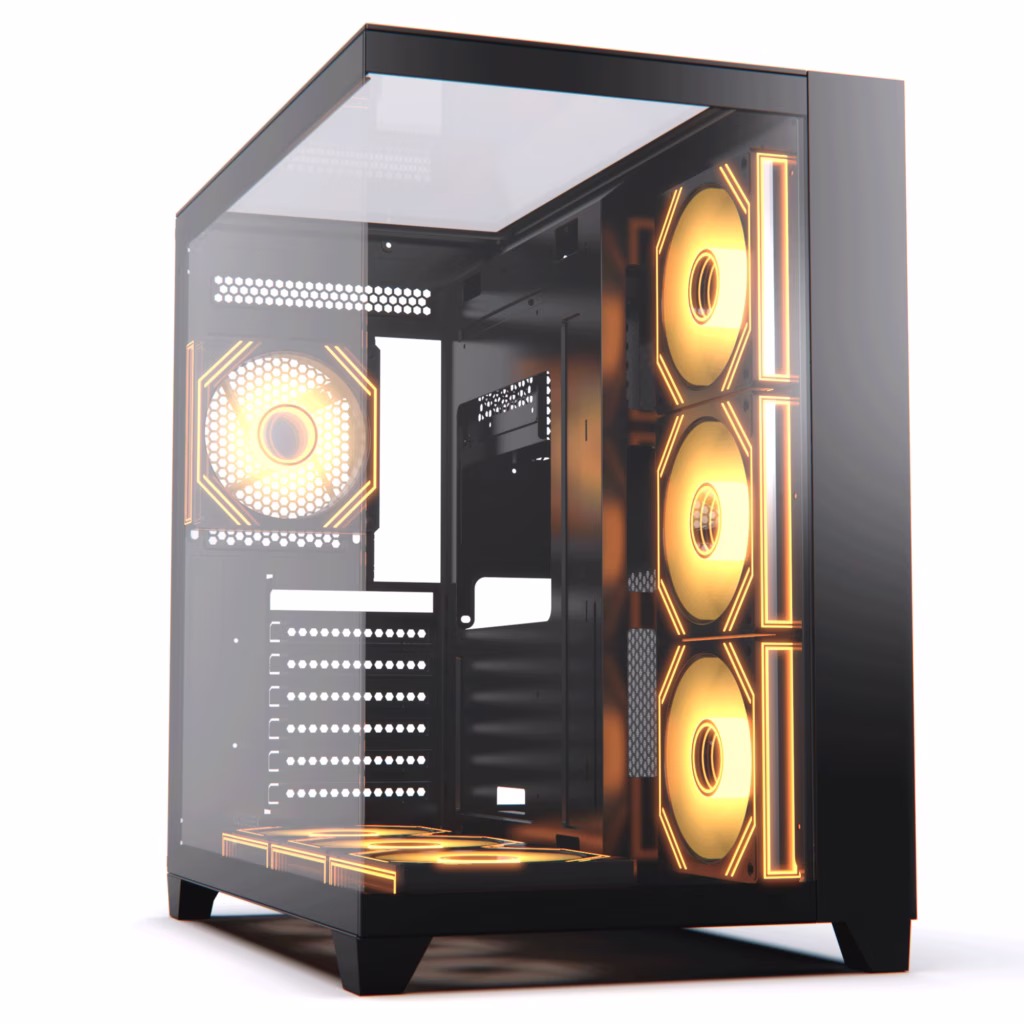 AceGeek Horizon Type-C Dual Chamber Panoramic Tempered Glass ATX Gaming Case with High Speed Connectivity Black | AG-HORIZON-BK thumbnail 3