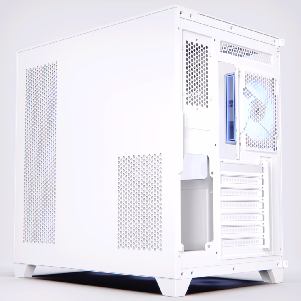 AceGeek Horizon Type-C Dual Chamber Panoramic Tempered Glass ATX Mid Tower Gaming Computer Case White | AG-HORIZON-WT thumbnail 5