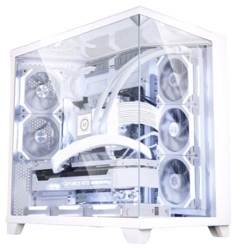 Canyon White Gaming PC, Core i9-14900K 14th Gen, NVIDIA 4070 Super v12GB, 32 GB (2x16) 6400MHz RAM, 2 TB NVMe SSD, AIO Cooler, 850W image
