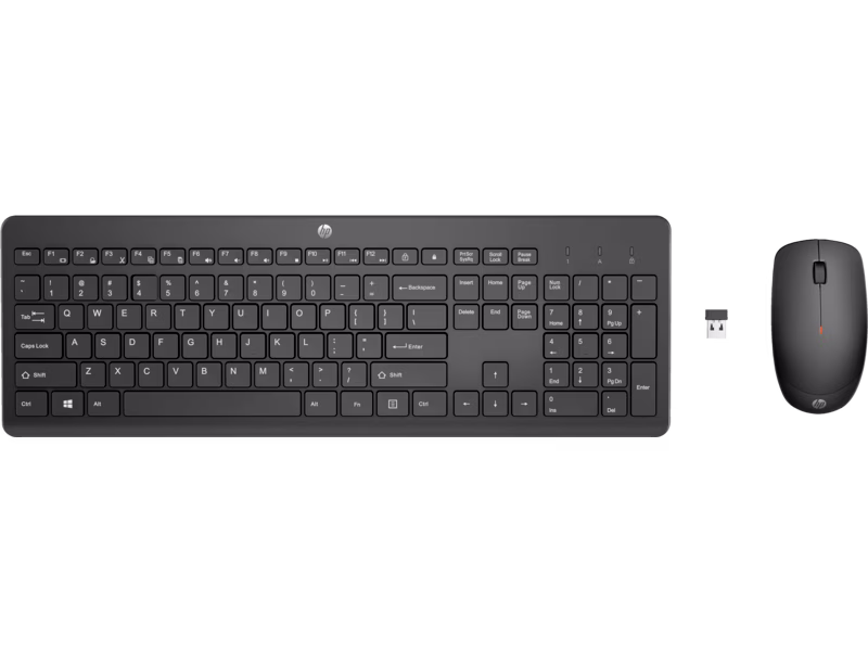 HP 230 Wireless Keyboard and Mouse Combo Set, 1600 Dpi, English Arabic, Black | 18H24AA#ABB image