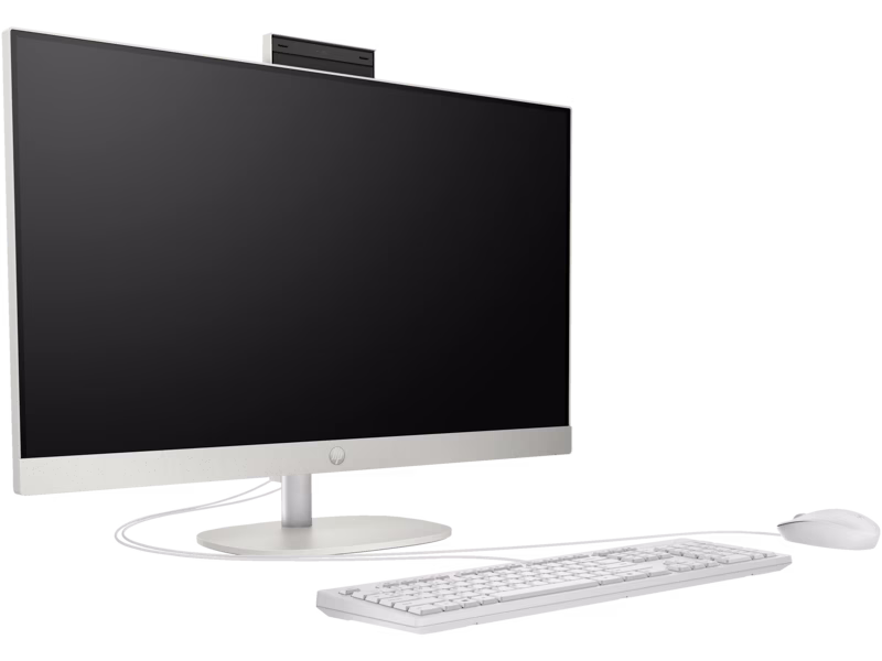 HP All-in-One 27-cr1003nh PC, Intel Core Core Ultra 7 155U (up to 4.8 GHz with Intel Turbo Boost Technology, 12 MB L3 cache, 12 cores, 14 threads), Intel Iris X Graphics, 16 GB DDR5-5600 MHz, 512 GB NVMe, HP 125 USB White Wired Keyboard, White | A0CM0EA thumbnail 2