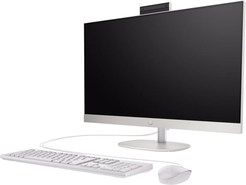 HP All-in-One 27-cr1003nh PC, Intel Core Core Ultra 7 155U (up to 4.8 GHz with Intel Turbo Boost Technology, 12 MB L3 cache, 12 cores, 14 threads), Intel Iris X Graphics, 16 GB DDR5-5600 MHz, 512 GB NVMe, HP 125 USB White Wired Keyboard, White | A0CM0EA thumbnail 4