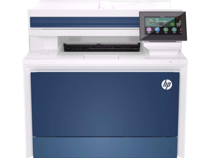 HP 4303fdw Color LaserJet Pro MFP Printer, Print, Copy, Scan, Fax, Up to 35 ppm Print Speed, Automatic Duplex Printing, Up to 600x600 dpi Resolution, 4.3" WLED Display, Flatbed Scanner, White | 5HH67A thumbnail 2