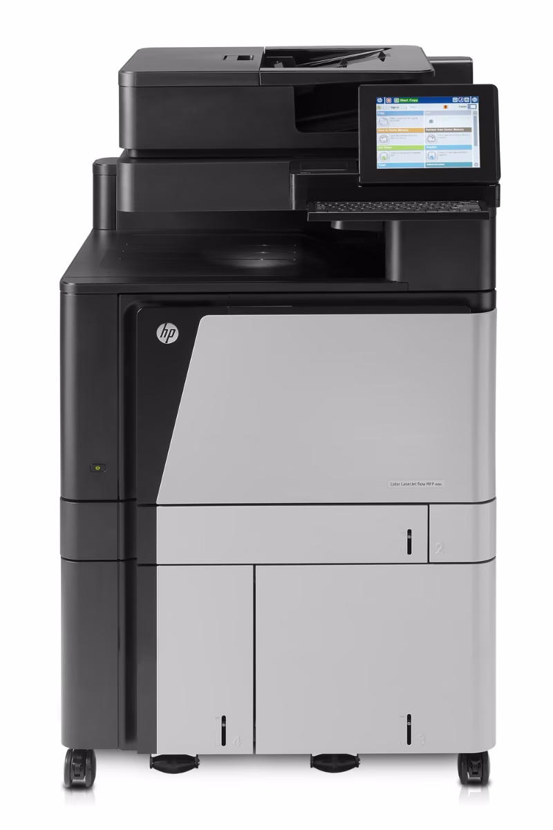HP Color LaserJet Enterprise flow M880z+ Multifunction Printer, 1200x1200 dpi, 200 Sheets ADF Capacity, Up to 46 ppm Print Speed, 8" ColorTouch Display, USB 2.0 / GB ETH 10/100/1000T, Gray | A2W76A thumbnail 3