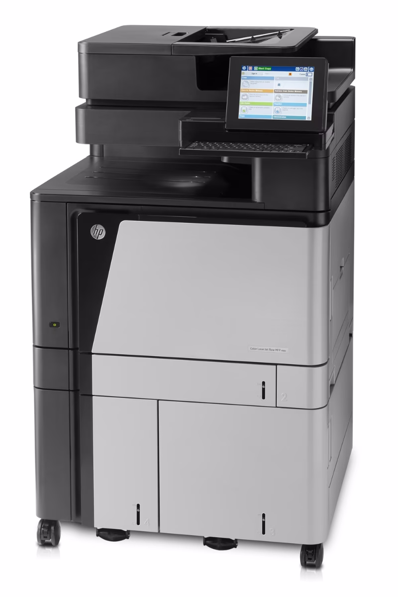 HP Color LaserJet Enterprise flow M880z+ Multifunction Printer, 1200x1200 dpi, 200 Sheets ADF Capacity, Up to 46 ppm Print Speed, 8" ColorTouch Display, USB 2.0 / GB ETH 10/100/1000T, Gray | A2W76A thumbnail 2