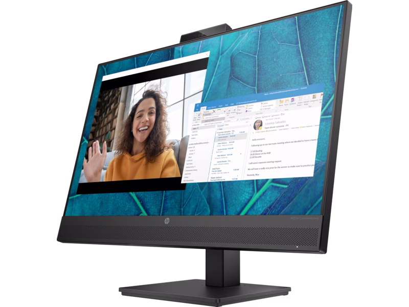 HP M27m Conferencing Monitor, 27" FHD IPS Display, 75Hz Refresh Rate, 5ms GtG w/ Overdrive Response Time, 16:9 Aspect Ratio, Built-In Noise Cancelling Microphone & 5MP Camera, Black | 678U8AA#ABV thumbnail 2
