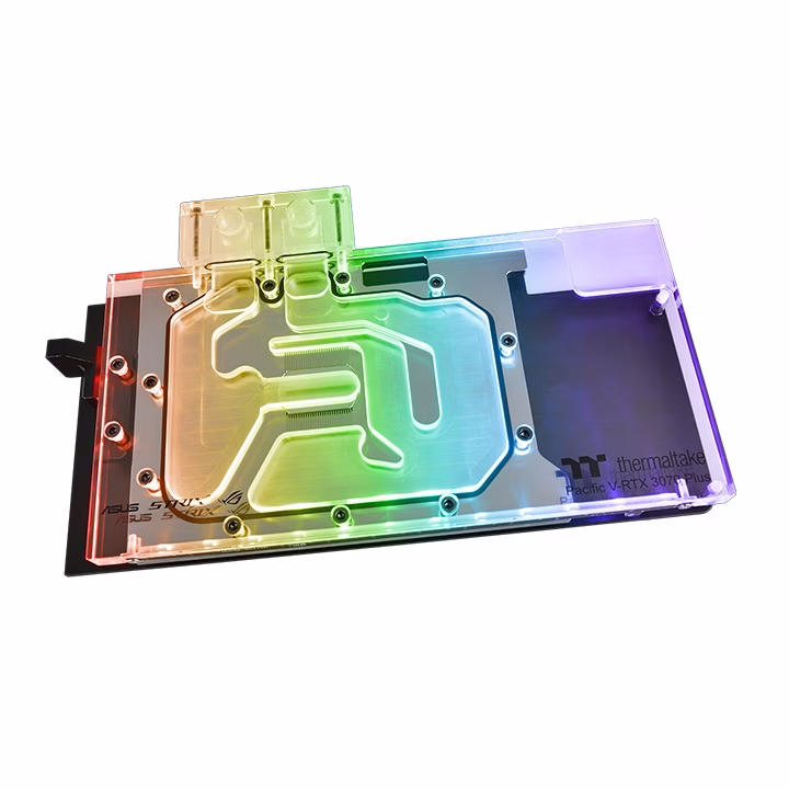 Thermaltake Pacific V-RTX 3070 Plus (ASUS ROG) GPU Waterblock, USB 2.0 connectors (9 Pin), Copper + Acrylic | CL-W312-CU00SW-A – Buy Online
