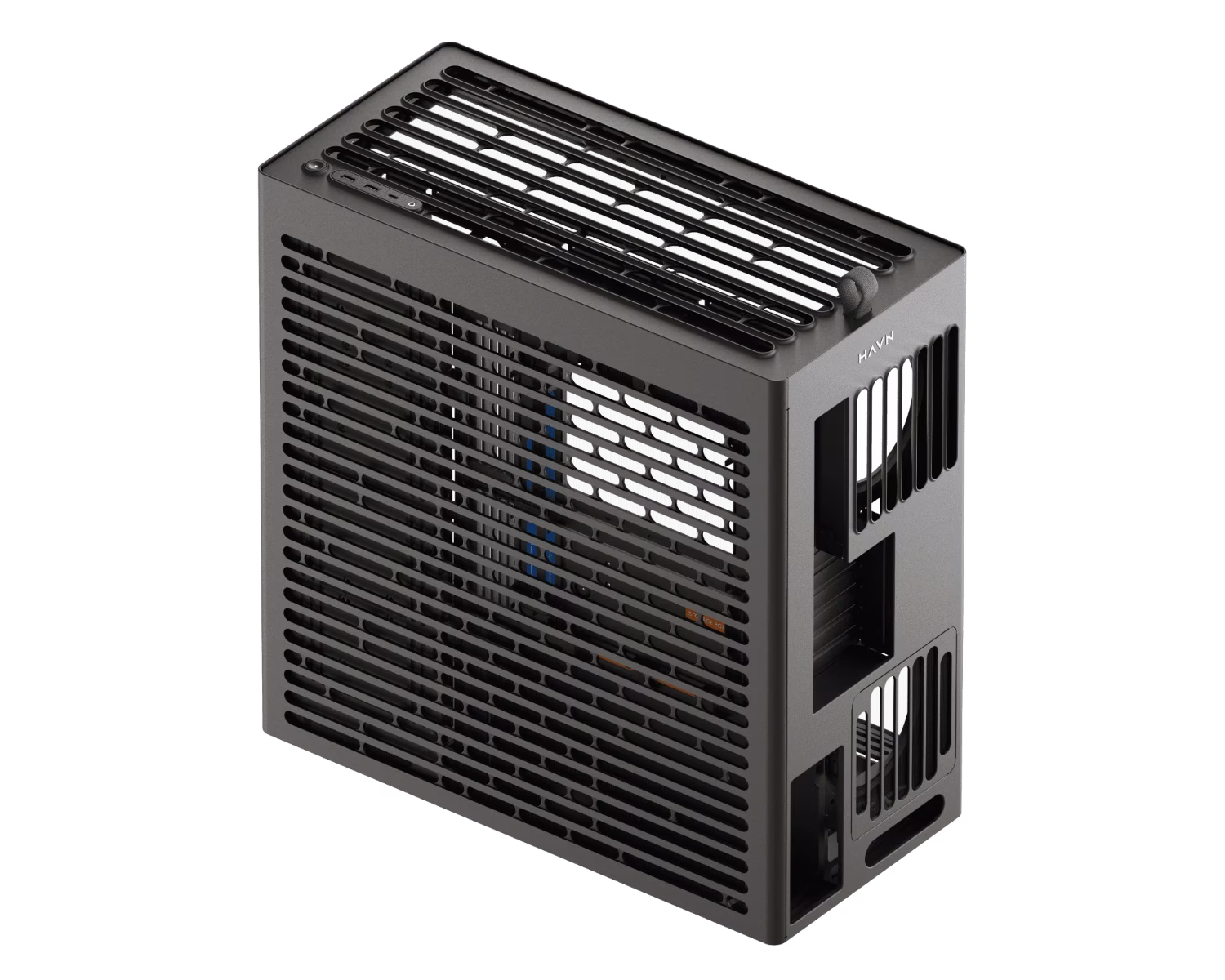 HAVN HS 420 VGPU Mid-tower PC Case, Motherboard Supports Upto E-ATX, VGPU Mount Kit with a PCI E 5.0 riser cable, 11x Fan Support, 3-way Adjustable GPU Support, Black | HVN-CA-HS420-08 thumbnail 5