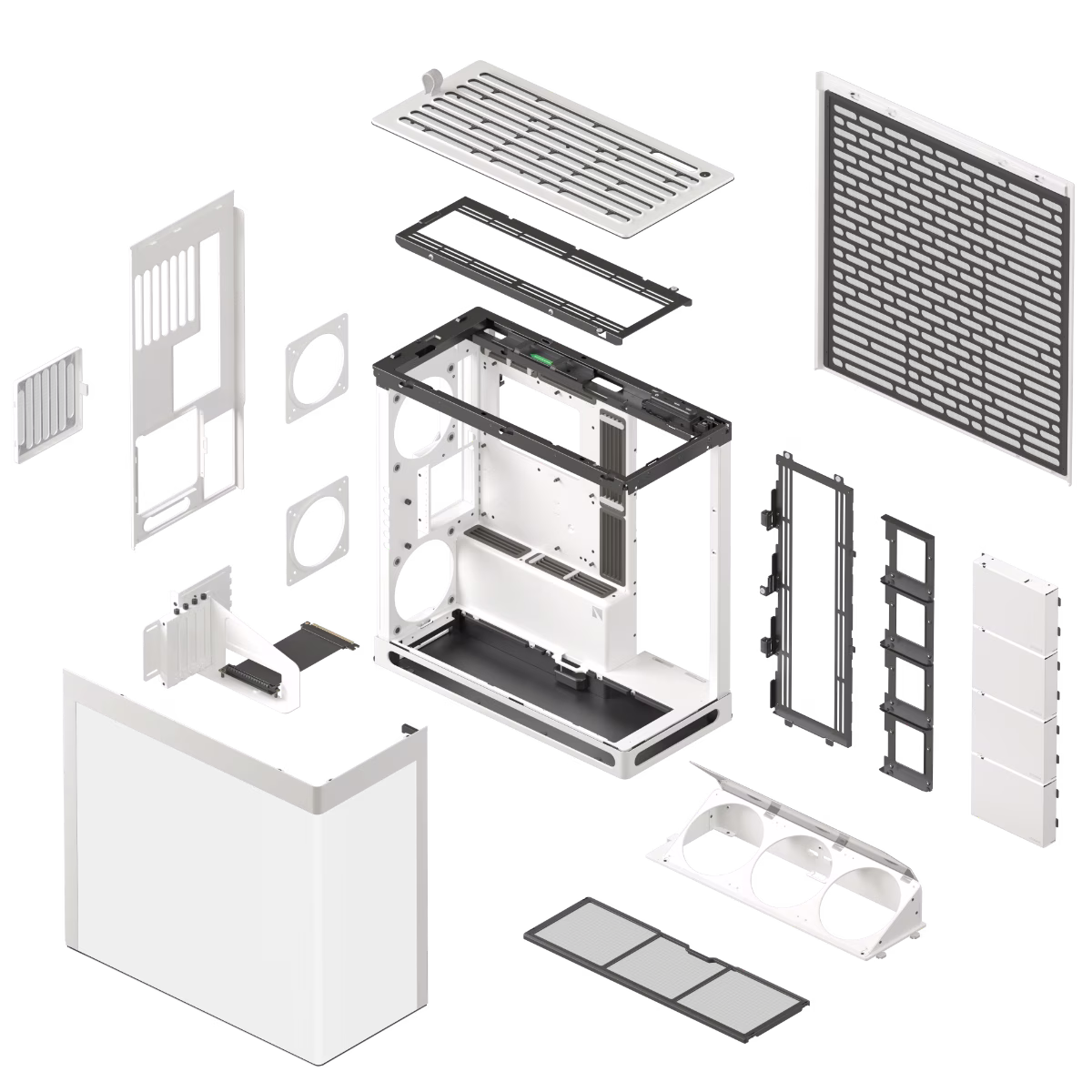 HAVN HS 420 VGPU Mid-tower PC Case, MoBo Upto E-ATX, VGPU Mount Kit with a PCI E 5.0 riser cable, 11x Fan Support, 3-way, White | HVN-CA-HS420-07 thumbnail 8