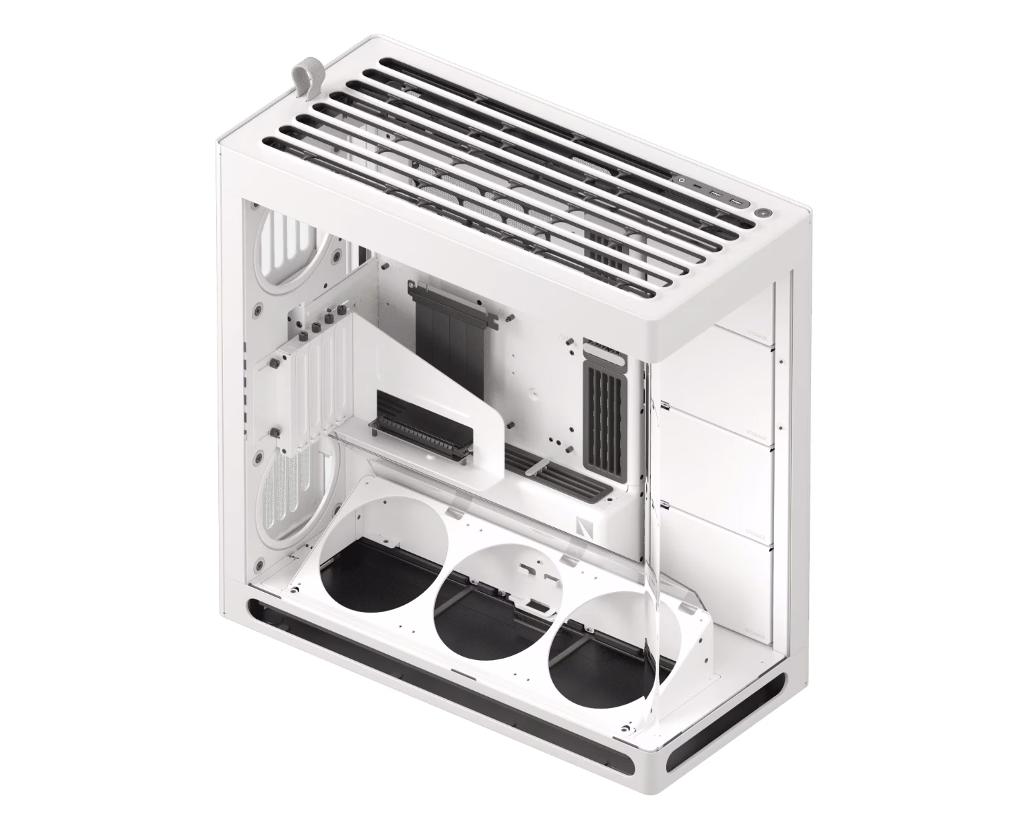 HAVN HS 420 VGPU Mid-tower PC Case, MoBo Upto E-ATX, VGPU Mount Kit with a PCI E 5.0 riser cable, 11x Fan Support, 3-way, White | HVN-CA-HS420-07 thumbnail 5