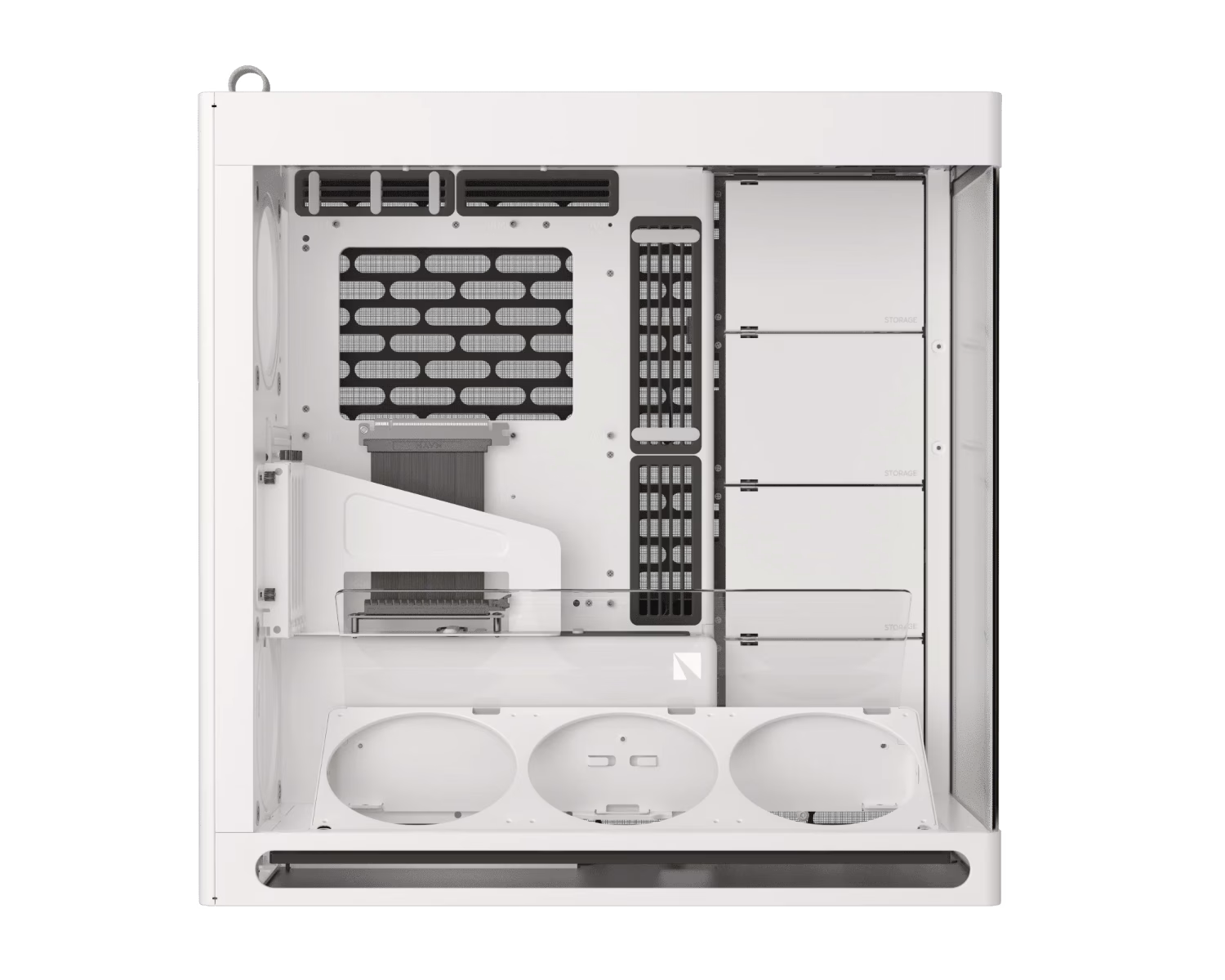 HAVN HS 420 VGPU Mid-tower PC Case, MoBo Upto E-ATX, VGPU Mount Kit with a PCI E 5.0 riser cable, 11x Fan Support, 3-way, White | HVN-CA-HS420-07 thumbnail 4