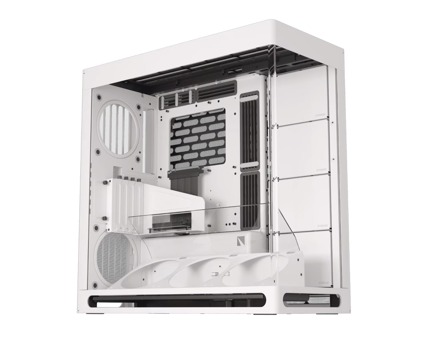 HAVN HS 420 VGPU Mid-tower PC Case, MoBo Upto E-ATX, VGPU Mount Kit with a PCI E 5.0 riser cable, 11x Fan Support, 3-way, White | HVN-CA-HS420-07 – Buy Online