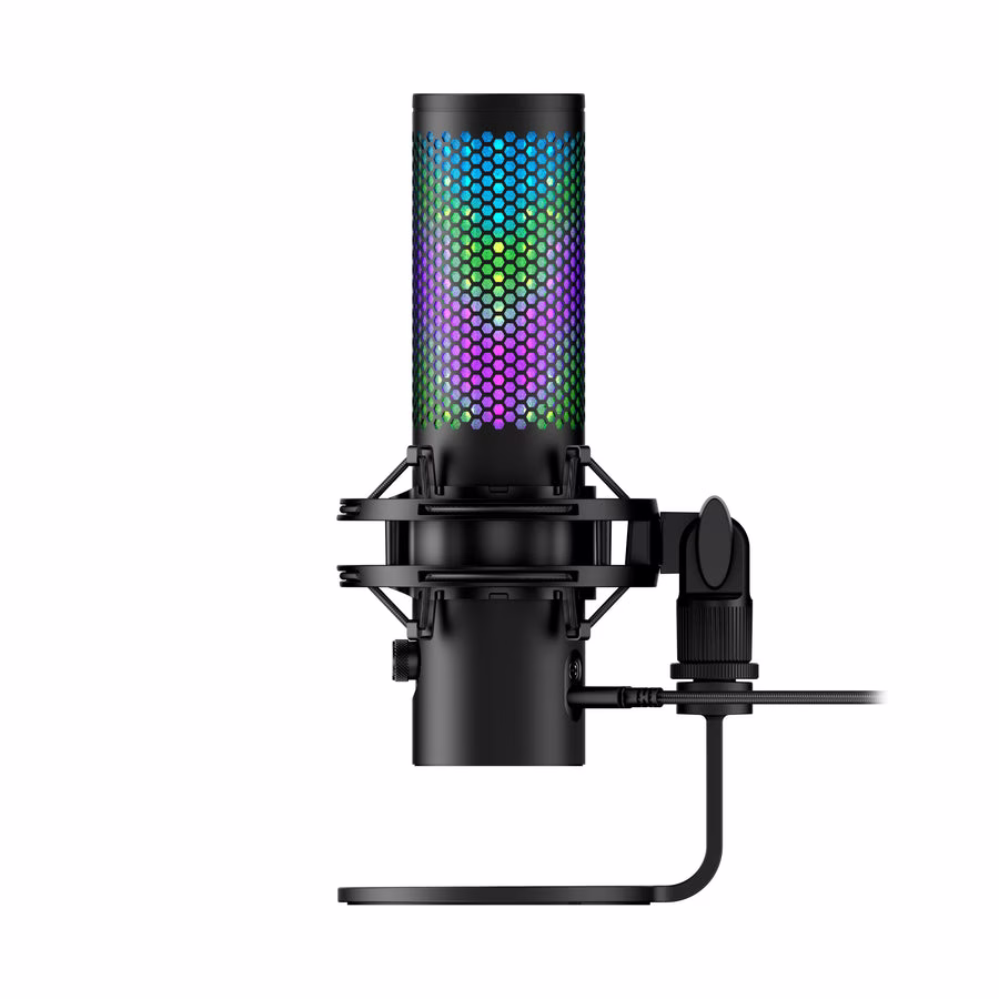 HyperX QuadCast 2 S USB Microphone, with RGB Lighting, Streaming and Podcasting, with On-Board Controls, LED Lighting, Removable Shock Mount, PC, Mac, USB-C - Black | 9A273AA image