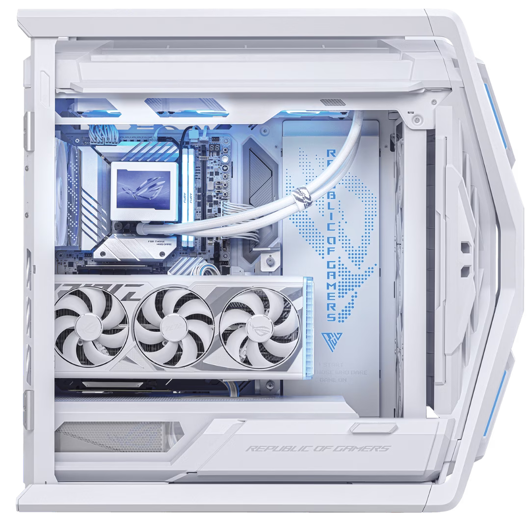 ASUS Hyperion Gaming PC- AMD Ryzen 9 7950X3D 16 Cores 32 Threads, NVIDIA RTX 4090 24GB, 32GB DDR5 RAM 6400MHz, 990 pro 2TB SSD Gen 4, 1000W 80 PLUS Gold PSU, 360mm Liquid Cooler, Wi-Fi + BT image