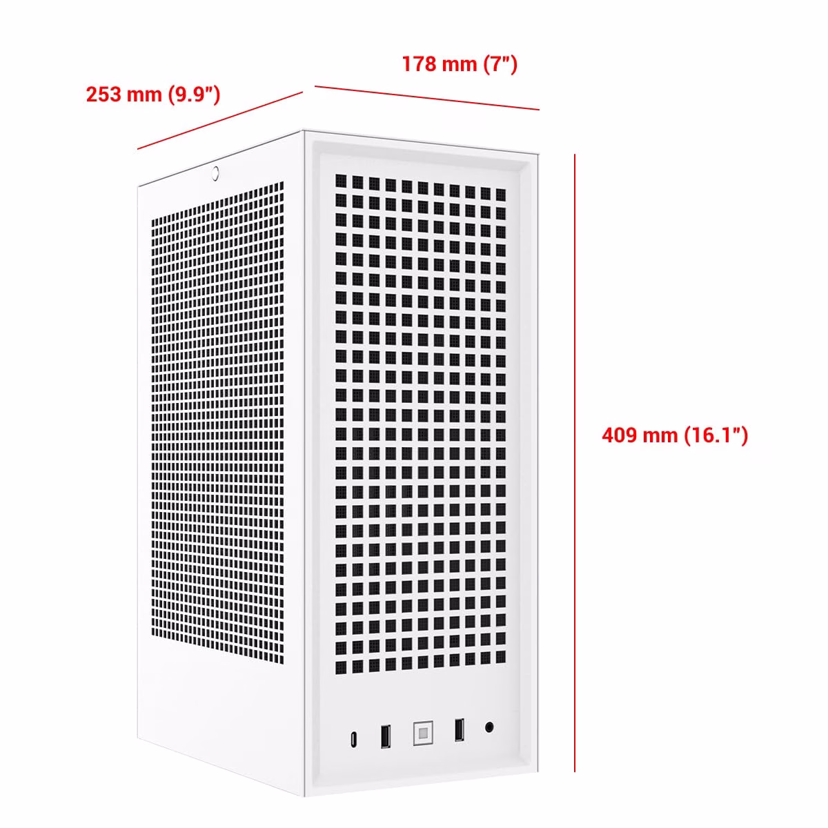 Hyte Revolt 3  Premium ITX Small Form Factor Case, Integrated handle, Upto 335mm GPU, Motherboard ITX, upto 280mm Cooler, White | CS-HYTE-REVOLT3-W thumbnail 2