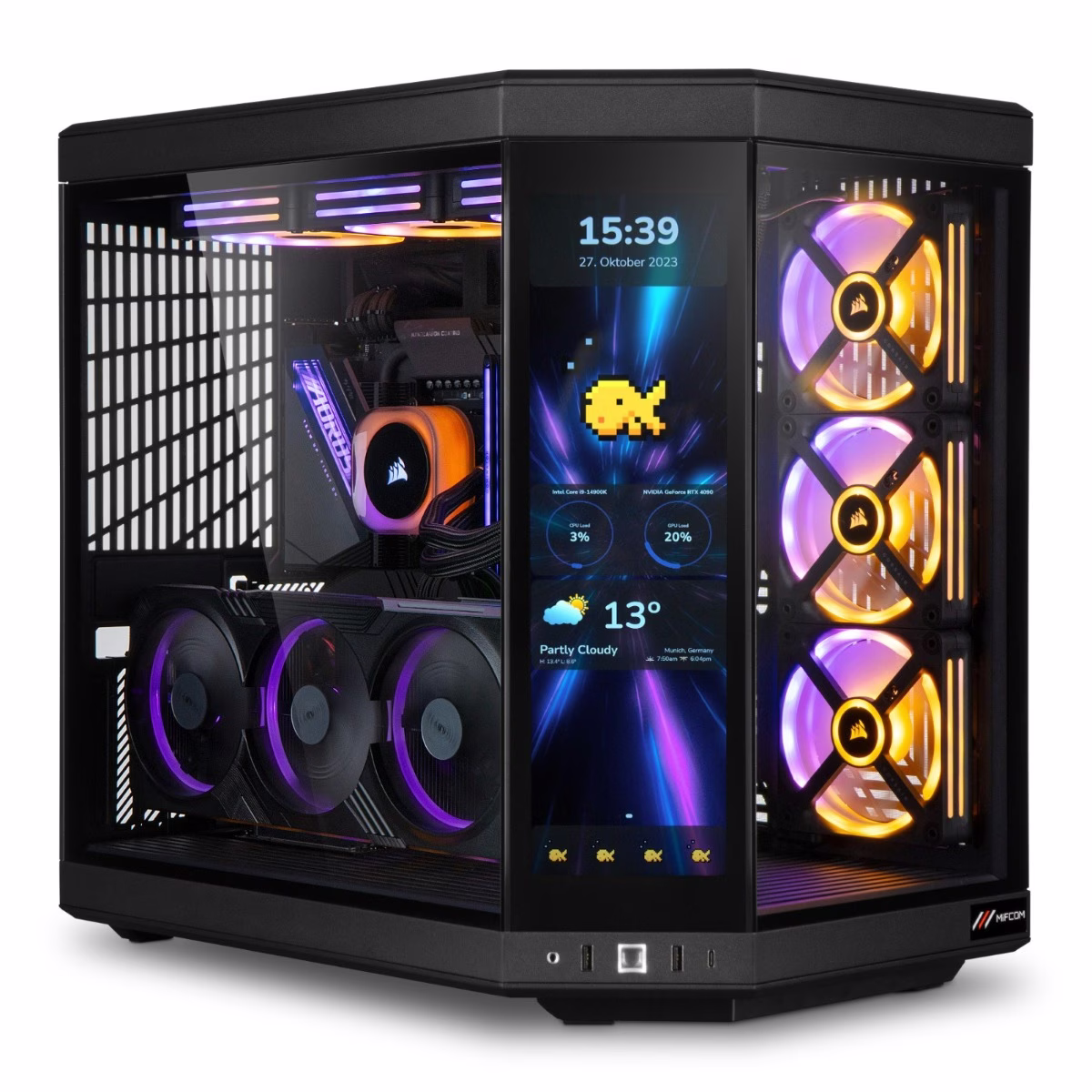Nanotech HYTE Y70 Touch Premium Gaming PC: Core 14th Gen i9-14900KS, RTX 4090 24G GAMING OC, 64GB (2x32GB) DDR5 DRAM 6400MT/s, 4TB PCIe NVMe 4.0, 1300w 80 Plus Platinum, 360 AIO Liquid CPU Cooler, WiFi+BT, 1 Year Warranty thumbnail 4