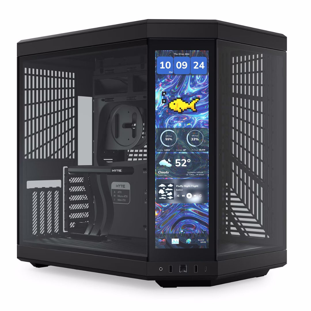 Hyte Y70 touch infinite Modern Aesthetic Mid Tower ATX Case, 14.5 Inch (2.5K) 60Hz Touchscreen, PCIE 4.0 x 16, Pitch Black | CS-HYTE-Y70TI-BB – Buy Online