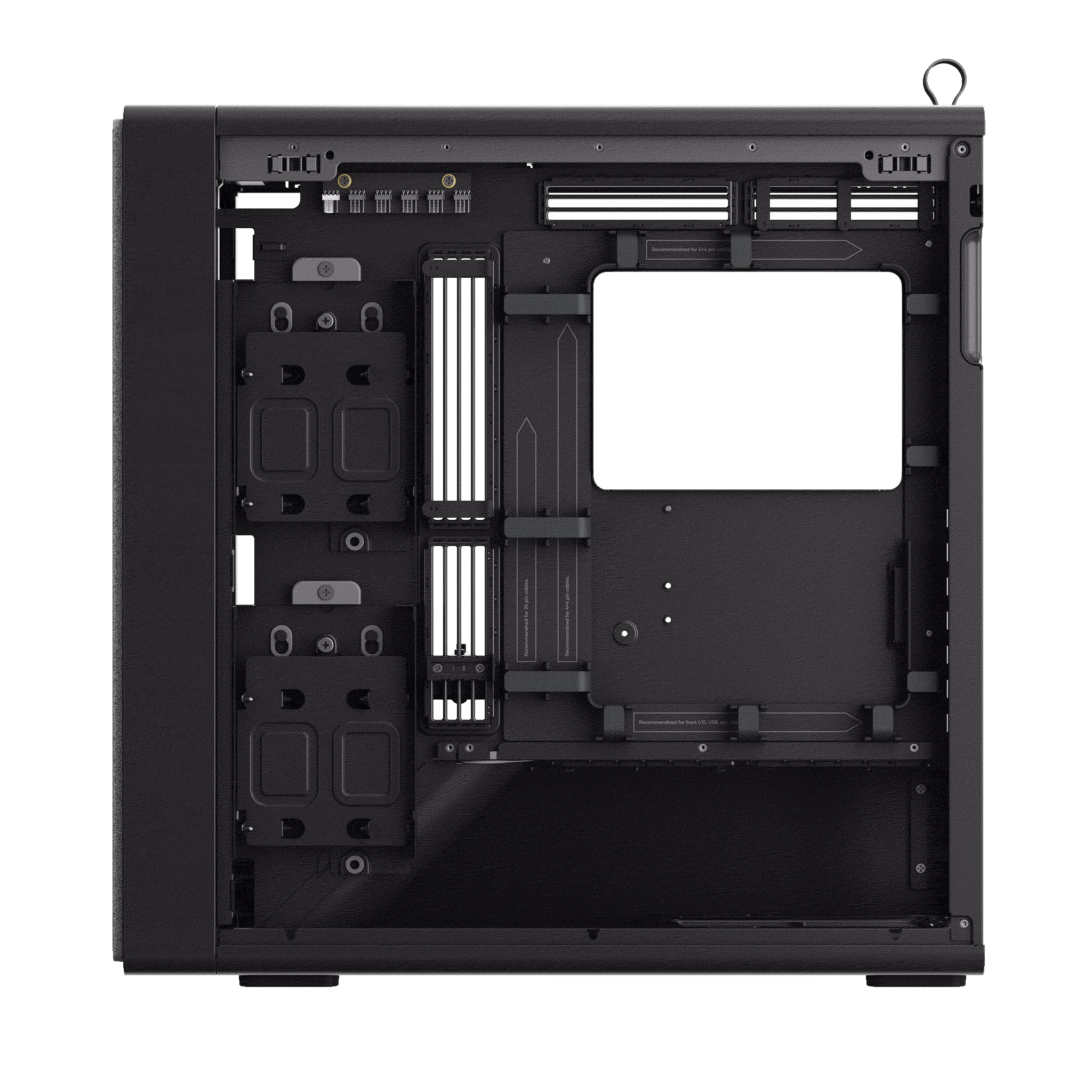 HAVN BF 360 Flow Black Mid-Tower Computer Case, Dual 180mm FDB Fans, GPU Air Guide Ramp, E-ATX Support, 360mm AIO Support thumbnail 8