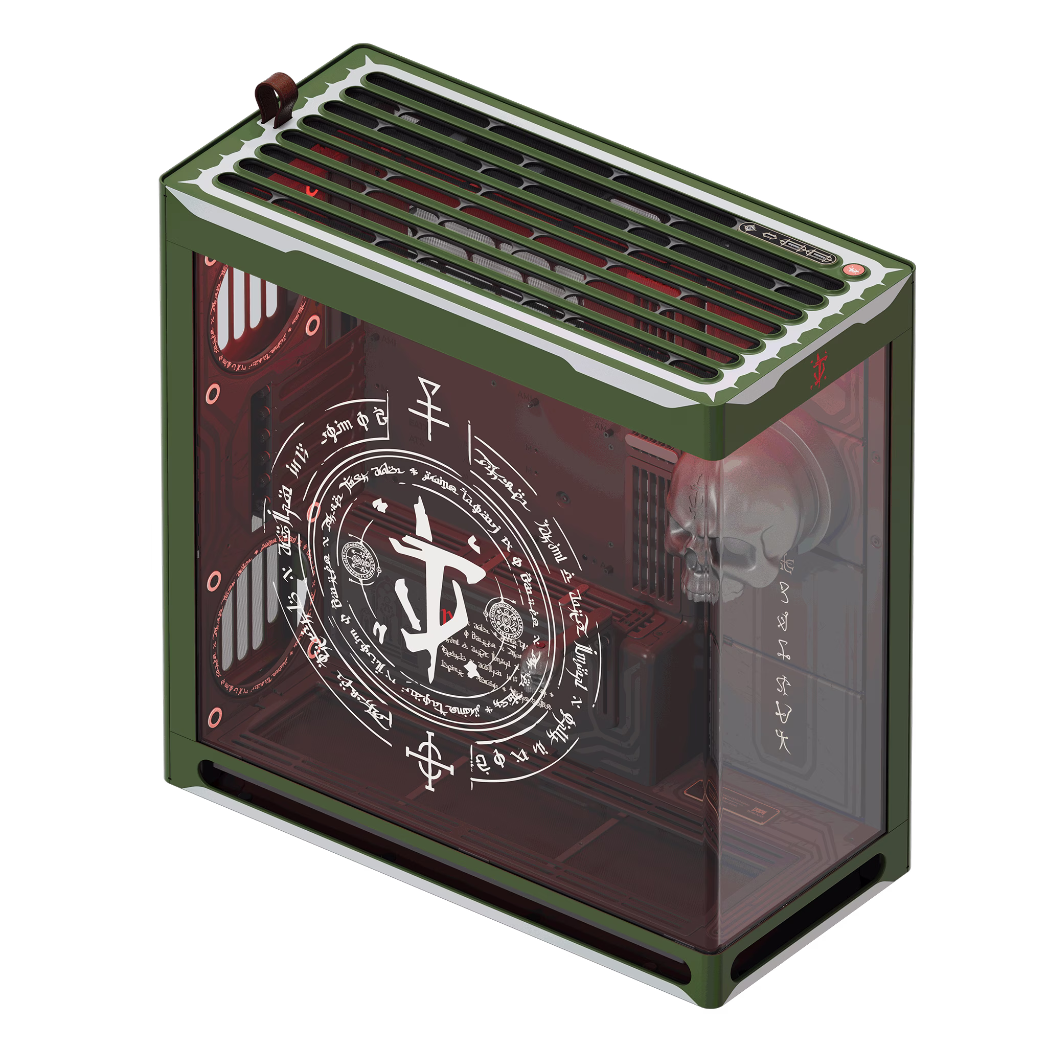 HAVN HS 420 DOOM: The Dark Ages Limited Edition Mid-tower PC Case, Dual Chamber Hybrid Structure, 420mm AIO Support, Exclusive Slayer Art & Magnetic Skull, RGB Light Strip thumbnail 7