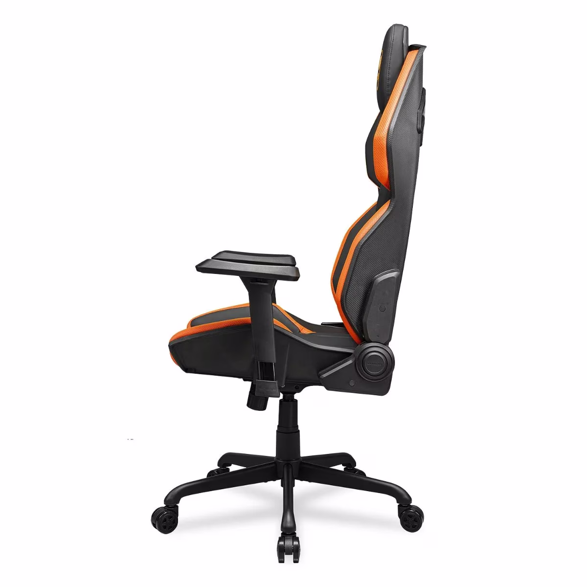Cougar Hotrod Multi-zone Backrest Anchored Gaming Chair, Hyper-dura Leatherette, 3D Adjustable Armrest, Class 4 Gas Lift, 150º Reclining, 5-Star Steel Base, 2.4" Wheels, Orange-Black | 3MARXORB.0001 thumbnail 2