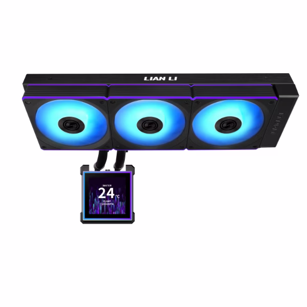 Lian li HydroShiftII LCD-S 360CL Black 360mm AIO Liquid Cooler, 3.4" IPS LCD Display, Wireless Aesthetic, 3200 RPM | G89.GHS2LCDS36CB.00 thumbnail 2