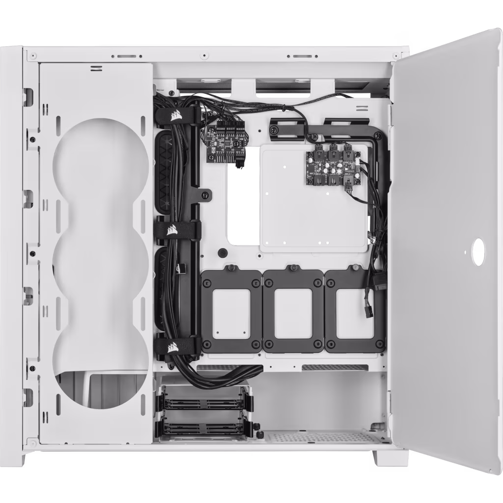 Corsair iCUE 5000X RGB QL Edition Mid-Tower ATX Case, White, Tempered Glass, Pre Fitted QL120 RGB fans and an iCUE Lighting NodeCORE, 9x Expansion Slots | CC-9011233-WW thumbnail 3