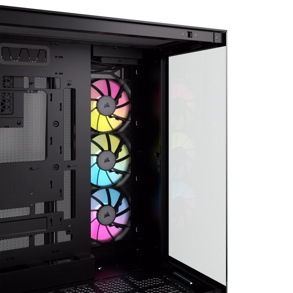 Corsair iCUE LINK 6500X RGB Mid-Tower ATX Dual Chamber PC Case, 3x RX RGB Fans & System Hub, Compatible with Reverse Connector mATX & mITX MOBO's,  Black | CC-9011269-WW thumbnail 9