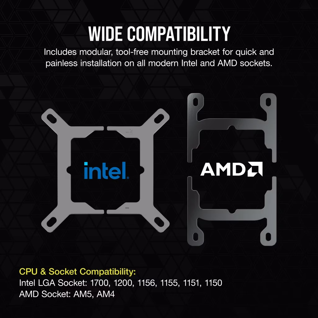 CORSAIR iCUE LINK H150i RGB AIO LCD Liquid CPU Cooler, 360mm Radiator, 2.1??? IPS LCD Screen, 120mm QX120 RGB Fans, 2400 RPM Speed, 63.1 CFM Airflow, Intel 1700 & AMD AM5 Sockets, White | CW-9061010-WW thumbnail 7