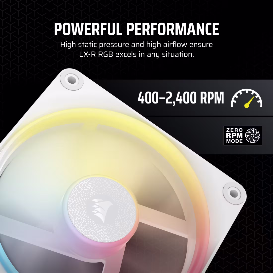 Corsair iCUE LINK LX120-R RGB 120mm PWM Reverse Fans Starter Kit (3 Pack),  2400 RPM, Magnetic Dome bearing, iCUE LINK System Hub included, White | CO-9051054-WW thumbnail 3