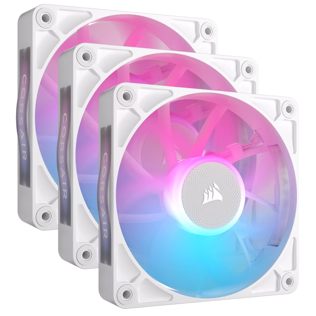 Corsair iCUE LINK RX120 RGB 120mm PWM Fan Triple Starter Kit, 2100 RPM, White | CO-9051022-WW thumbnail 7