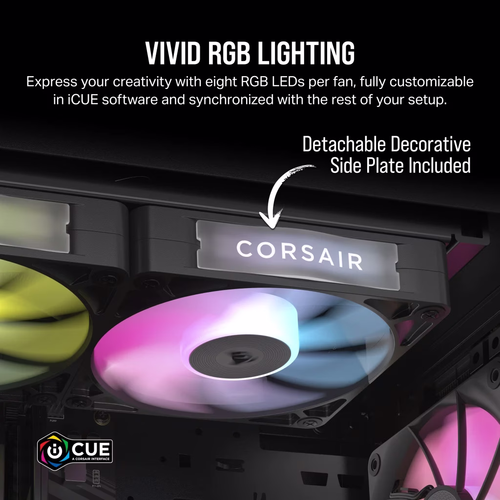 Corsair iCUE LINK RX120 RGB 120mm PWM Fan Triple Starter Kit, 2100 RPM, Black | CO-9051018-WW image