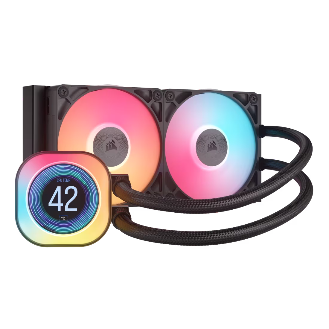 Corsair iCUE LINK TITAN 240 RX LCD Liquid CPU Cooler, Intel 1851, 1700, AMD AM5, And AM4, Black Sleeved Low-Permeation Rubber, Black | CW-9061022-WW – Buy Online