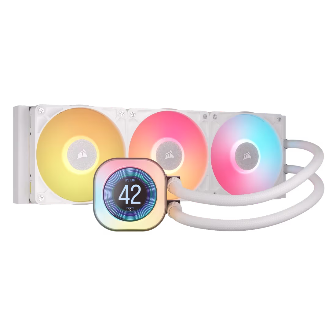 CORSAIR iCUE LINK Titan 360 RX LCD CPU Liquid Cooler, 360mm AIO, Intel LGA 1851/1700, AMD AM5/AM4, iCUE LINK System Hub Included, White | CW-9061023-WW image