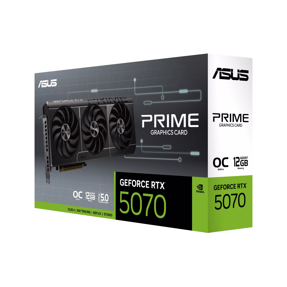 ASUS Prime GeForce RTX 5070 OC Edition Graphics Card, 12GB GDDR7 192-Bit Memory, 6144 CUDA Cores, 28 Gbps Memory Speed, PCI Express 5.0, Black | 90YV0M10-M0NA00 thumbnail 6