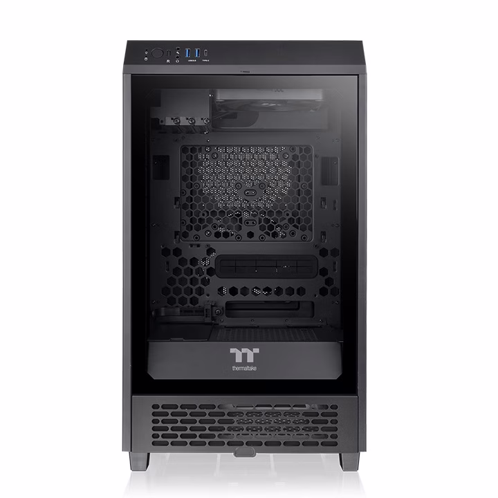 Thermaltake The Tower 200 Mini Computer Case, SPCC+Tempered Glass Material, Supports Up to 280mm Radiator, Up to 4 Fans Support, Removable Dust Filter-Black thumbnail 3