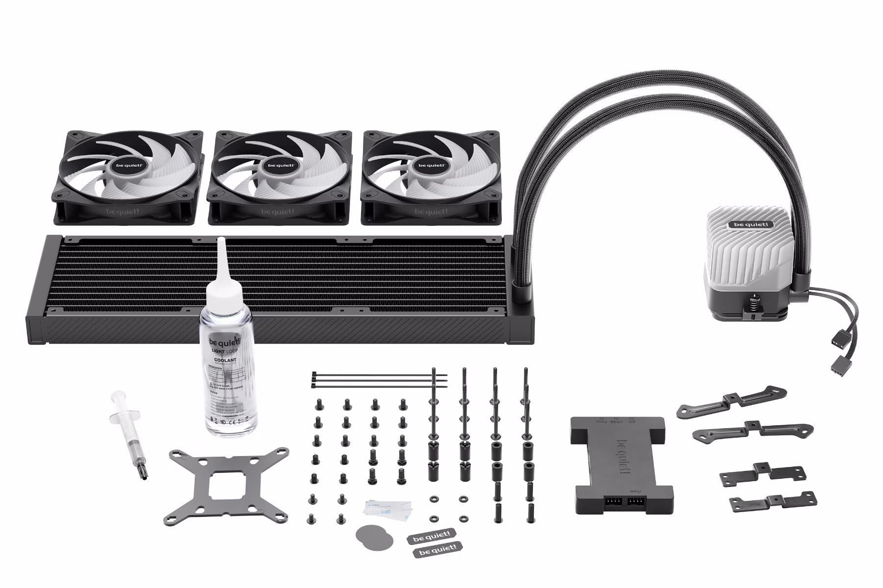 be quiet LIGHT LOOP 360mm Black  All-in-One Liquid Cooling, 3x Light Wings LX PWM Fans, ARGB Cooling Block, 2900 Pump speed (rpm) | BW022 thumbnail 4