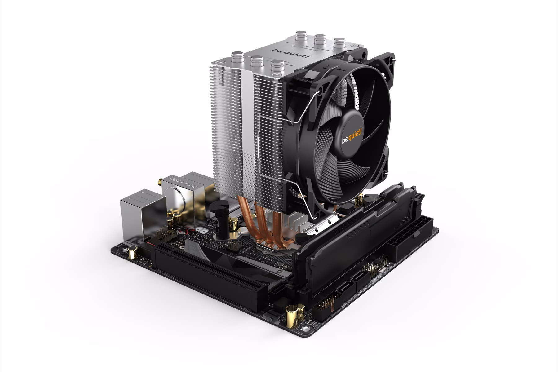 Be Quiet! Pure Rock Slim 2 CPU Cooler, Pure Wings 2 92mm PWM Fan, 2000 RPM Fan Speed, 34.9 CFM Fan Airflow, Aluminum / Copper Base Material, 4-Pole Fan Motor Technology, Black | BK030 thumbnail 5