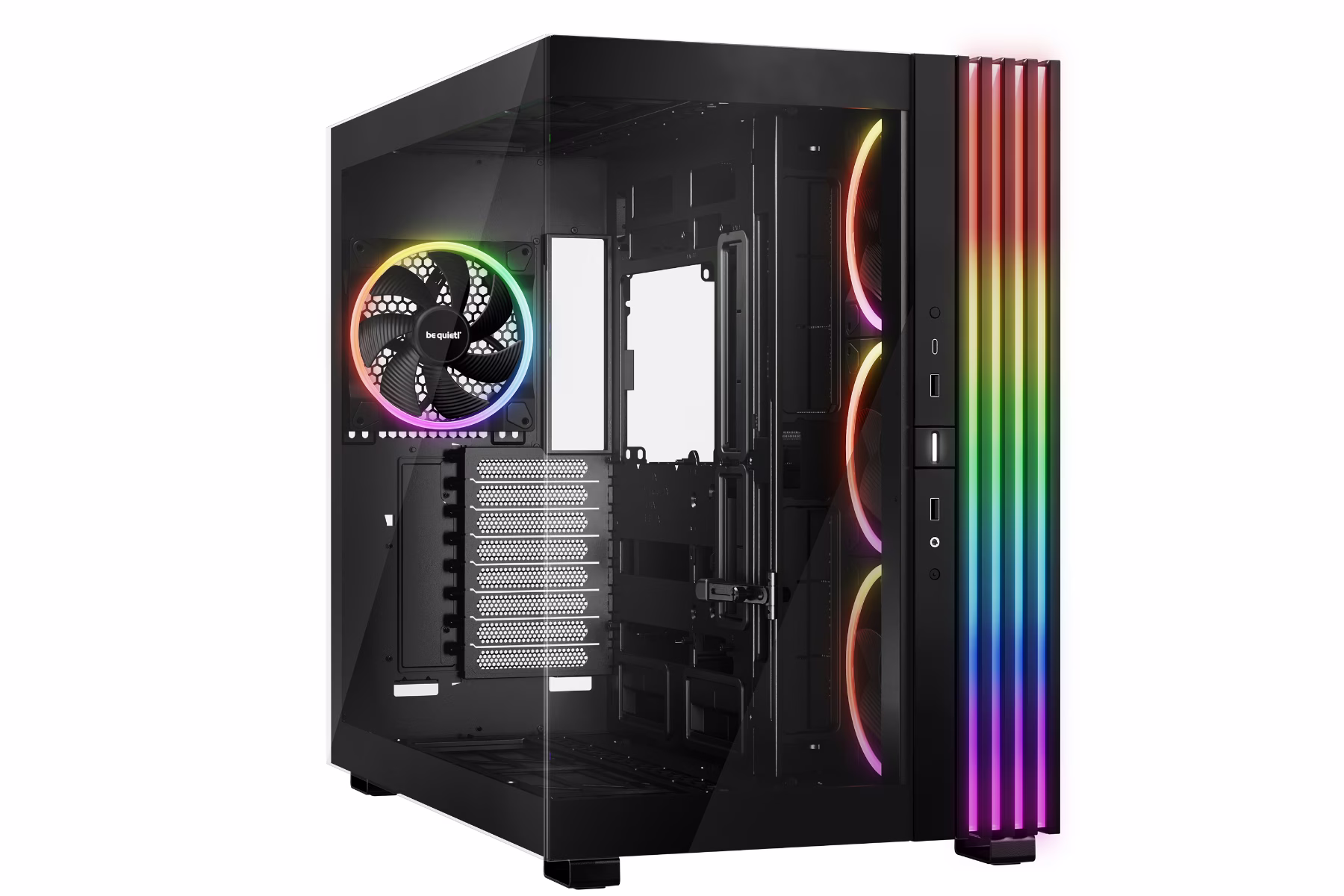 Be Quiet! Light Base 900 FX E-ATX Full Tower Computer Case, 4x Light Wings 140mm Pre-Installed Fan, Up to 420mm Radiator & 10x Fan Max Support, Fully Windowed Front & Side Panel, Black | BGW71 thumbnail 3