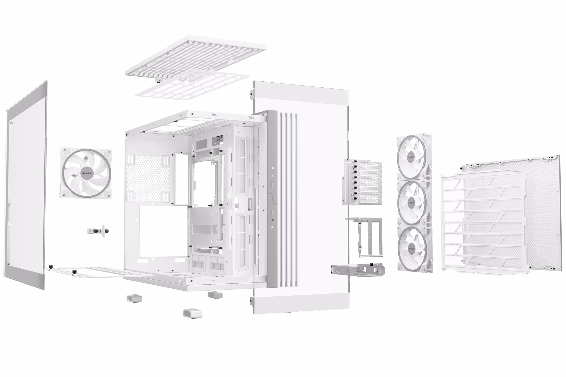 Be Quiet! Light Base 900 FX White PC Case, Stunning Panoramic View, Show Case, Dual Chamber Design, Solid ARGB LED Strip, 4 Light Wings PWM White Fan, Inverted and Horizontal |BGW72 thumbnail 6