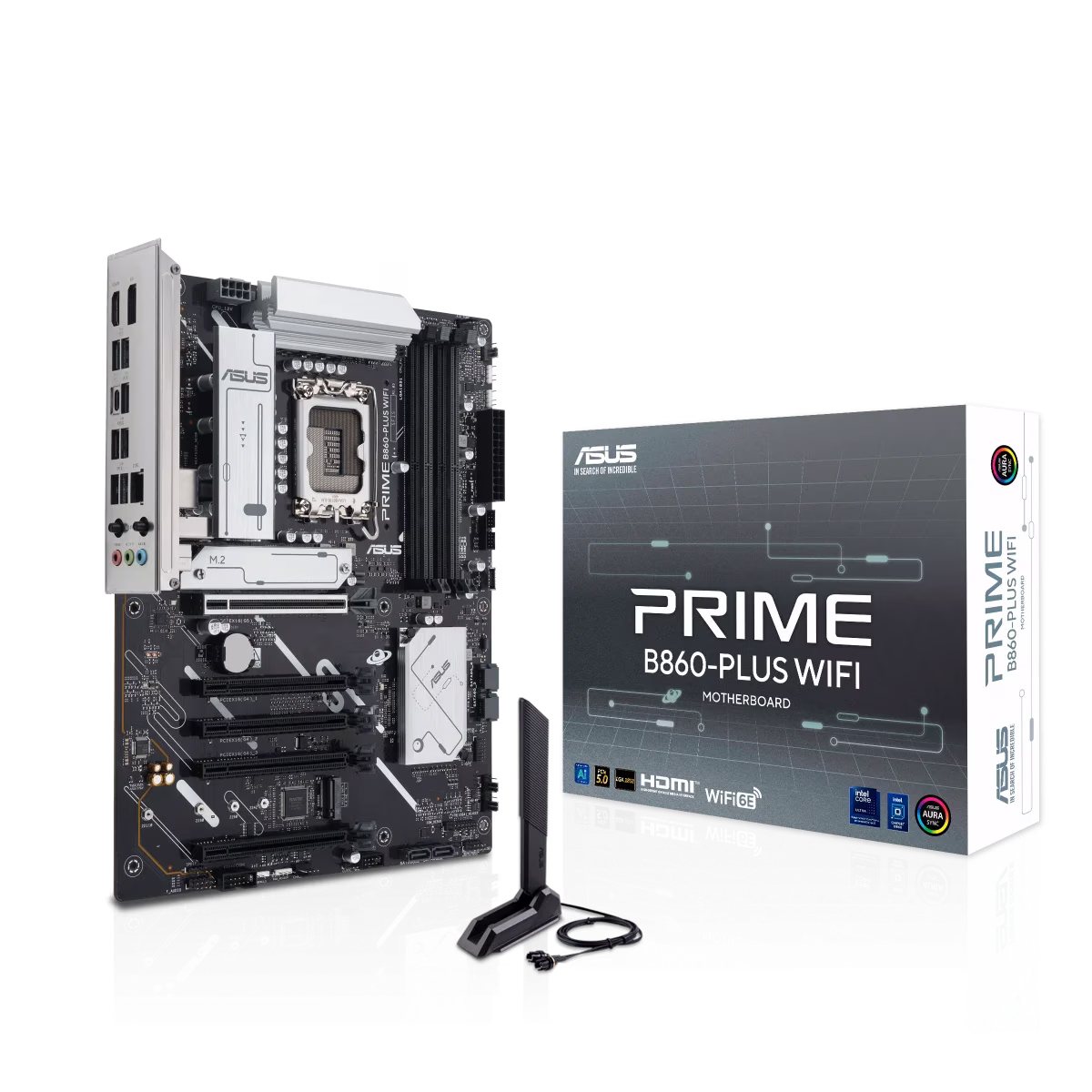 ASUS Prime B860-Plus WiFi LGA 1851 ATX Motherboard, Intel B860 Chipset, 4x DIMM DDR5 Slots, Up to 256GB Max Memory, 5x PCIe x16 Slots, 2x M.2 Slots, WiFi & BT Connectivity | 90MB1K50-M0EAY0 – Buy Online