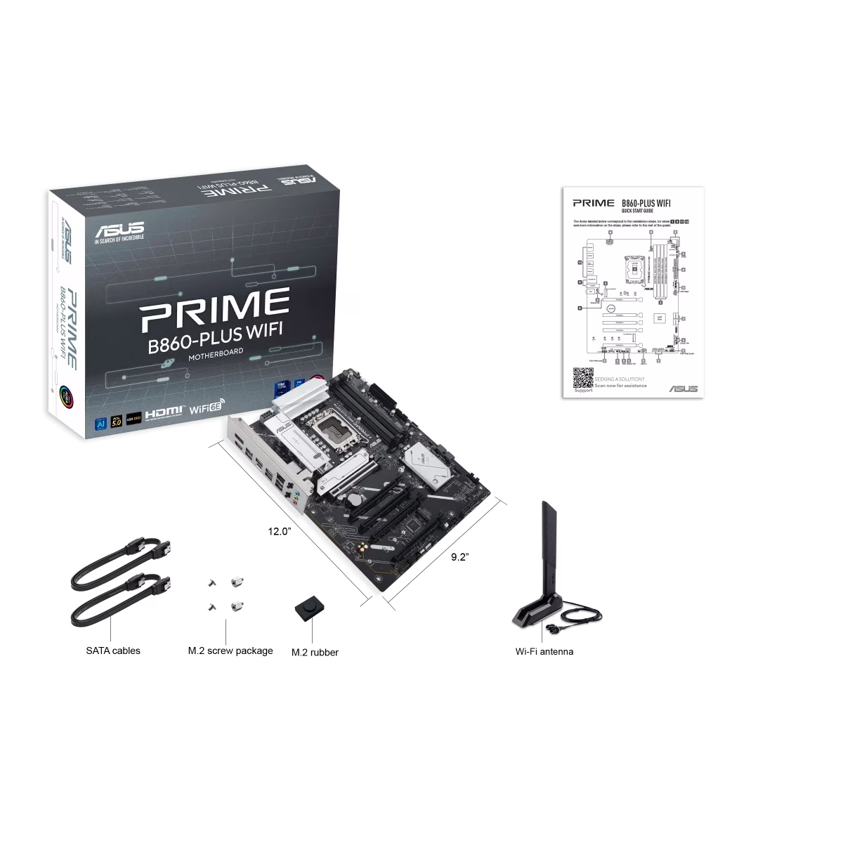 ASUS Prime B860-Plus WiFi LGA 1851 ATX Motherboard, Intel B860 Chipset, 4x DIMM DDR5 Slots, Up to 256GB Max Memory, 5x PCIe x16 Slots, 2x M.2 Slots, WiFi & BT Connectivity | 90MB1K50-M0EAY0 thumbnail 5