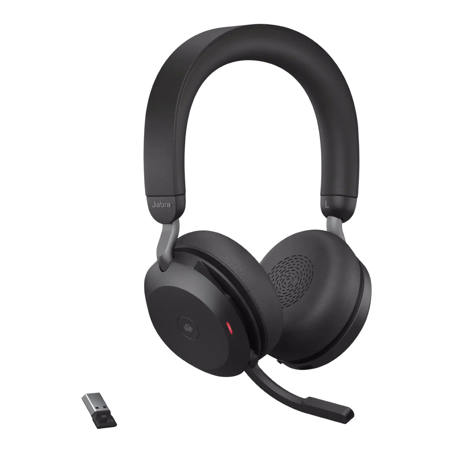 Jabra Evolve2 75 MS Stereo USB-A Headset, Up to 100 Feet Wireless Range, Link 380a MS Stereo, 40mm Drivers, BT, With Charging Stand, Black | 27599-999-989 thumbnail 3