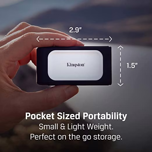 KINGSTON PORTABLE SSD 500GB 2000MB/S USB C, XS2000, High Performance Portable SSD, With USB-C, Pocket-Sized, USB 3.2  image