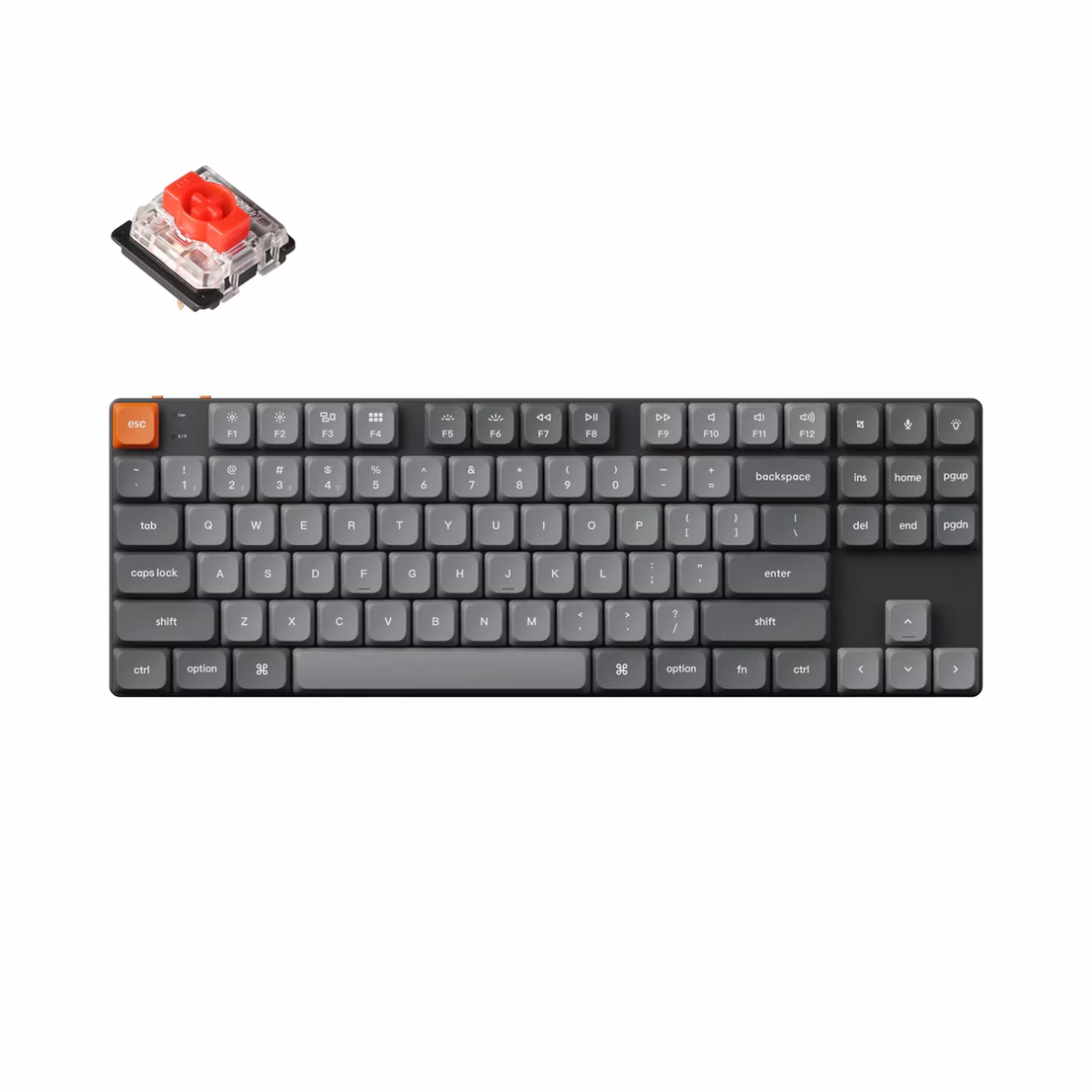 Keychron K1 Max QMK/VIA Wireless Custom  80% Mechanical Keyboard, Tri-Mode Connectivity (2.4GHz, BT, Wired), Red Linear Low-Profile Gateron Switch, English-Arabic Layout, Black | K1M-H1-AR – Buy Online