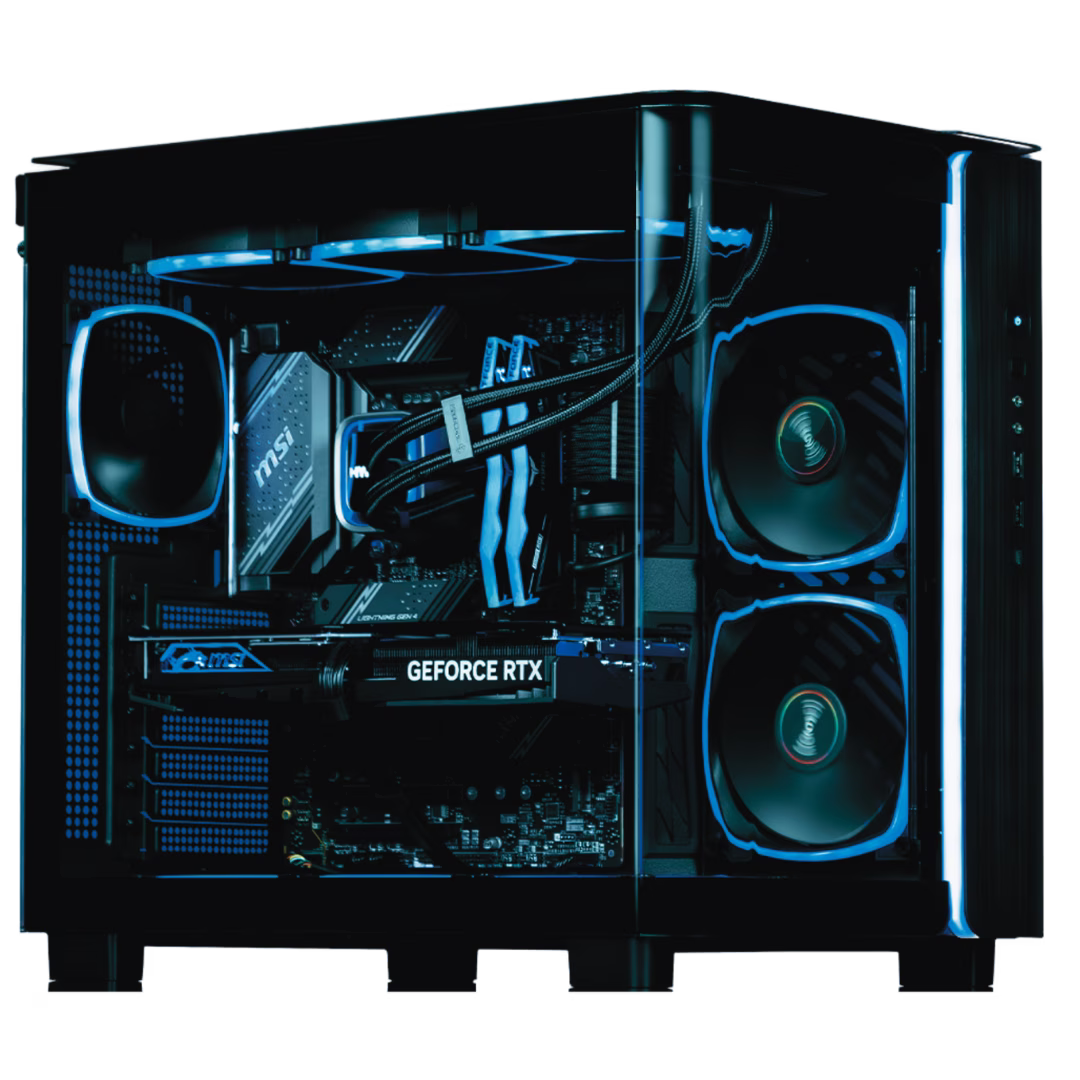 AMD Ryzen 7 9800X3D Gaming PC, Ryzen 7 9800X3D, 8 Cores, 16 Threads, 3X RTX 4080 Super 16GB OC, 32GB (2x16GB) 6400MTs AMD EXPO, 2TB 990 Pro, 850W, AIO Cooler image