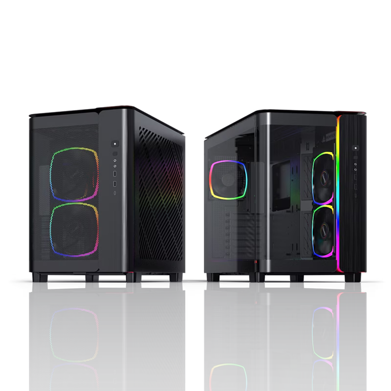 Montech KING 95 PRO Middle Tower Case, Duo Airflow Modes ( Turbo Mesh Mode & Elegant Glass Mode ), SPCC/Tempered glass, 4x120mm ARGB PWM Fans, Type-Cx1/USB3.0x2/Mic/Audiox1/LED Buttons | King 95 Pro Black thumbnail 10